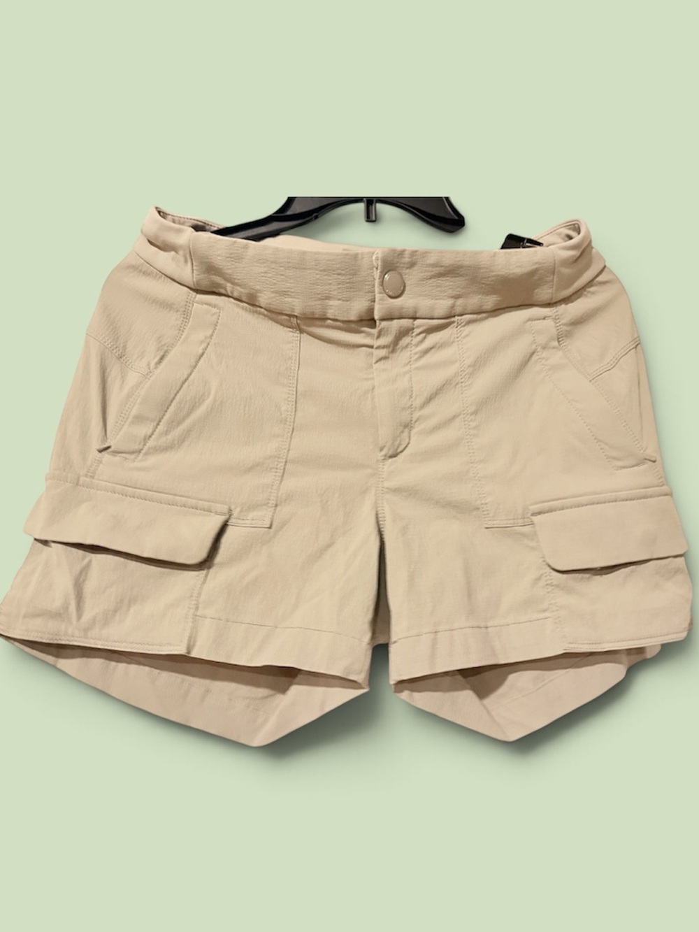 Athleta Light Beige Cargo Shorts with Flap Pockets